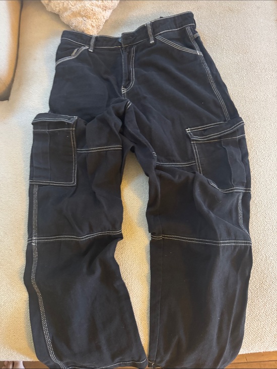 Divided Denim - Divided - Black womans Cargo Jeans with Contrast Stitching size 6